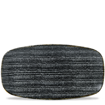 Homespun Charcoal Black Chefs' Oblong Plate 35.5 x 18.9cm